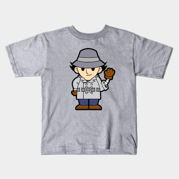 Inspector Gadget Chibi Kids T-Shirt by mighty corps studio